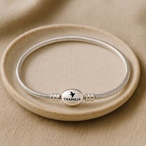 CHAMILIA Oval Clasp .925 Snake Chain Bracelet 19 cm (incl clasp) EUC #260